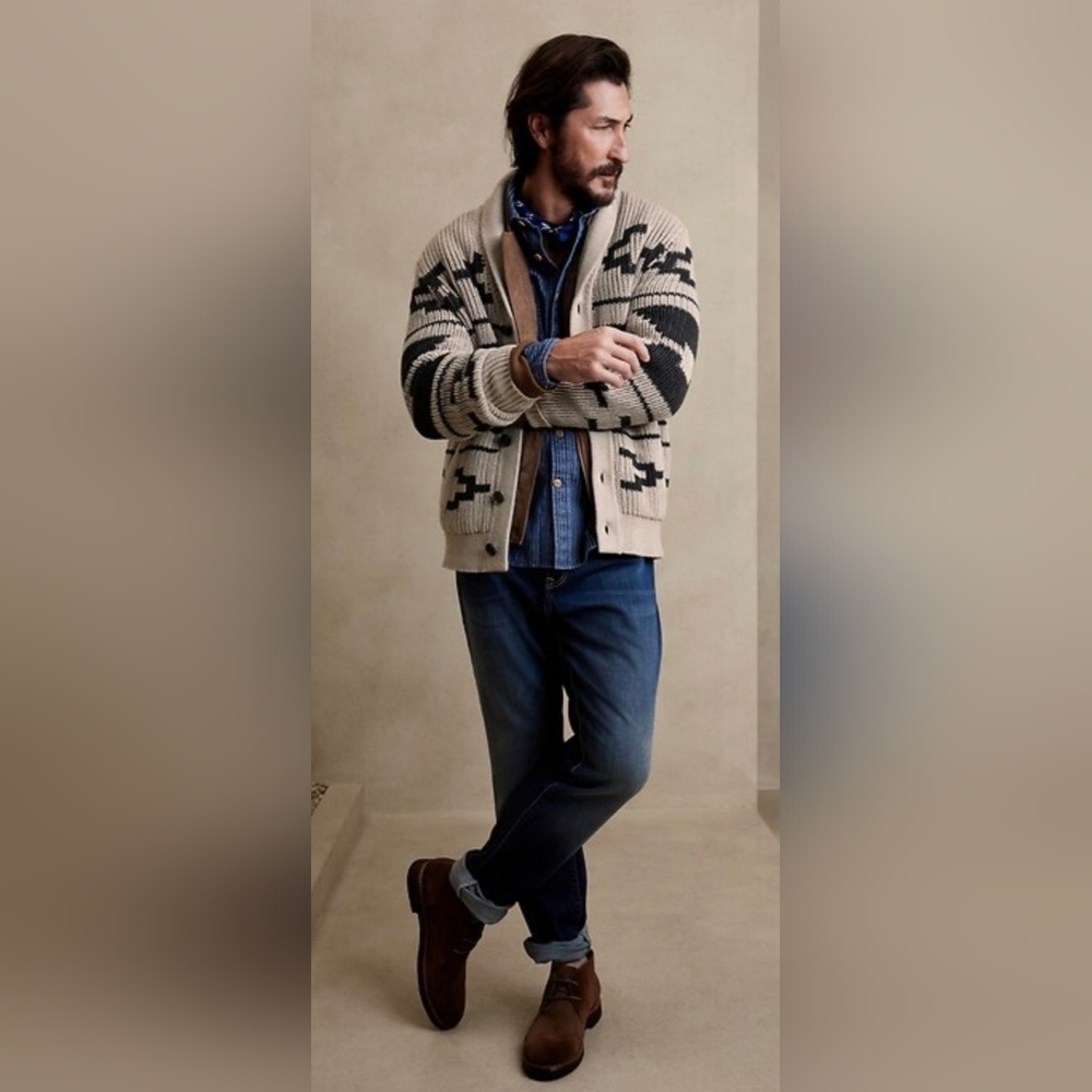 YEllOWSTONE VIBES: Banana Republic Men's Cozy Shawl Cardigan With Pockets